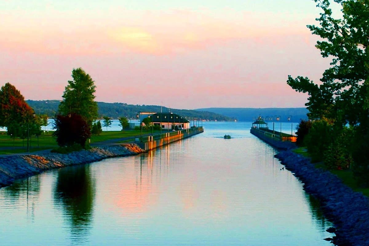 Owasco Lake at the outlet near Auburn